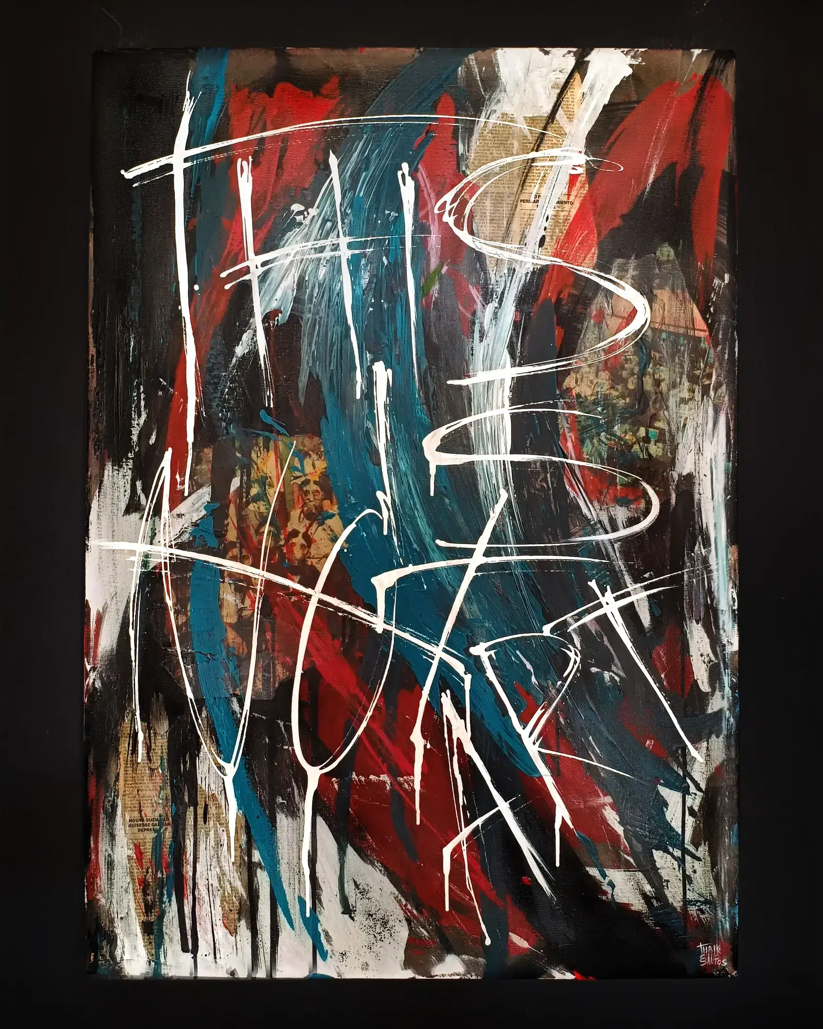 Arte abstrata - Composição em preto e branco